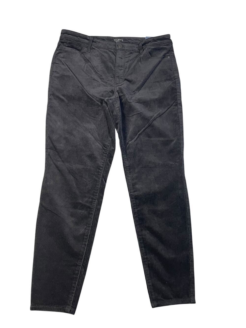NWT Talbots Women’s 12 Petite Black Corduroy Jegging Ankle High Waist Pants